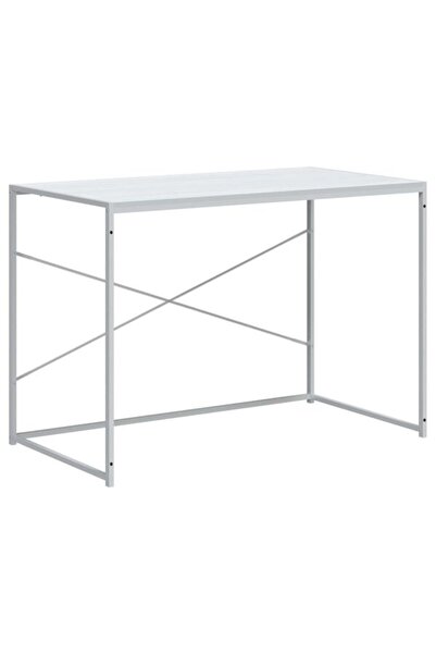 vidaxl Birou de calculator, alb, 110 x 60 x 70 cm, lemn prelucrat