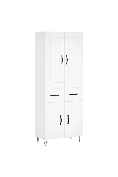 vidaxl Dulap înalt, alb, 69.5 x 34 x 180 cm, lemn prelucrat