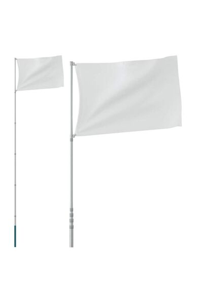 vidaxl Catarg telescopic, argintiu, 5,5 m, aluminiu