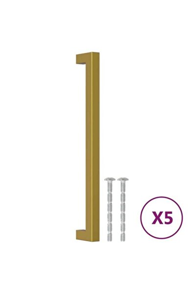 vidaxl Mânere de dulap, 5 bucăți, aurii, 224 mm, oțel inoxidabil