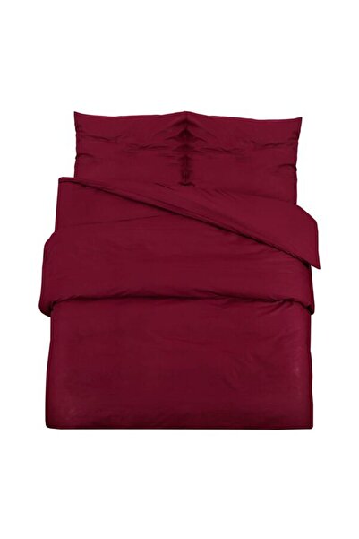 vidaxl Set de lenjerie de pat, Bordeaux, 240 x 220 cm, Bumbac