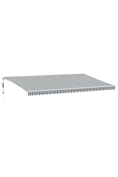 vidaxl Copertină retractabilă automată, Antracit/Alb, 600 x 350 cm