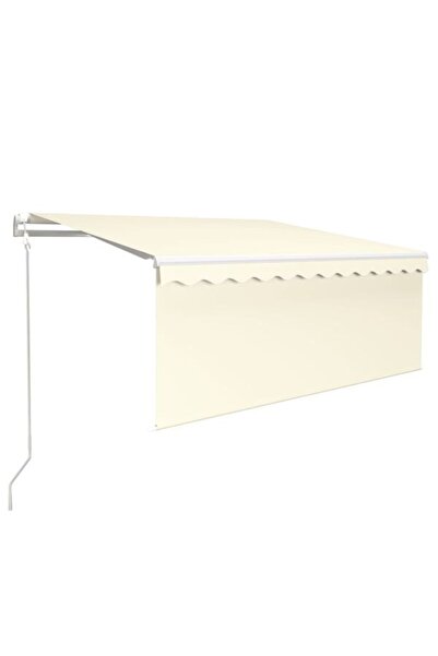 vidaxl Copertină automată cu jaluzea, LED și senzor de vânt, crem, 3,5 x 2,5 m