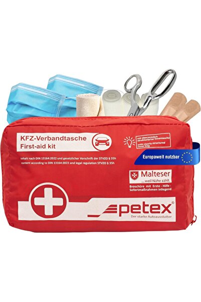 PETEX Φαρμακείο πρώτων βοηθειών, Περιεχόμενα σύμφωνα με το πρότυπο DIN 13164