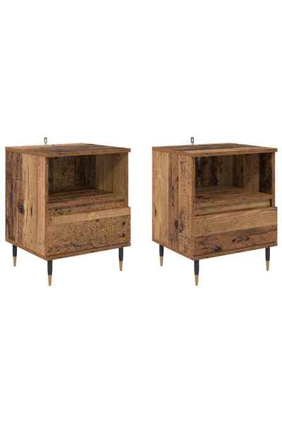 vidaxl Dulap de noapte 2 pcs Lemn vechi 40 x 35 x 50 cm Lemn compozit