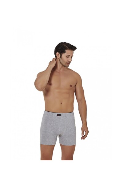 best touch Ανδρικό βαμβακερό μποξεράκι oversize γκρι 1995YGK