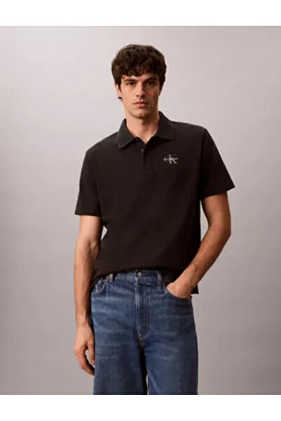 Calvin Klein Erkek Bisiklet Yaka Kısa Kol Pamuklu Düz Model Siyah T-Shirt