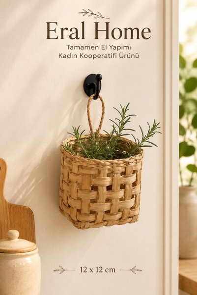 SS ERAL KOOP Decorative Minimal Multi-Purpose Basket Organizer Succulent Home Garden Office Handmade 12 X 12 cm