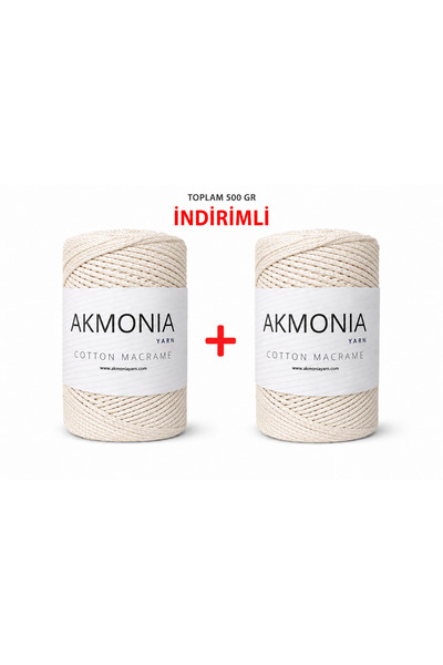 Akmonia Premium Pamuklu Makrome İpi 2 mm 250 gr - Zincir Örgü Çanta ve Supla ...