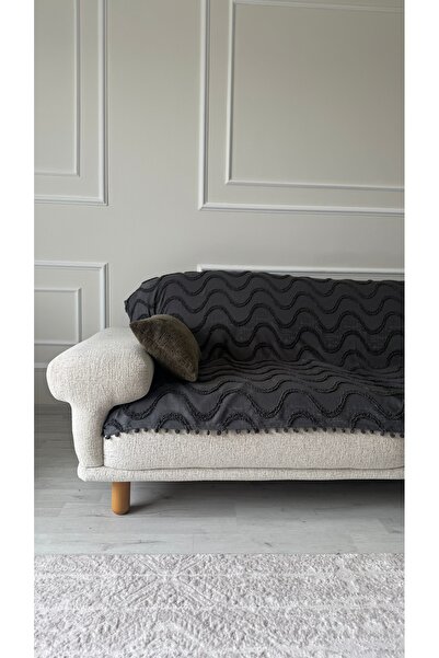 Hisar Home Bohemian Wavy Tassel Pompom Sofa Cover 190X220 cm Decorative Sofa ...