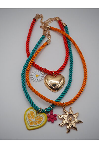 Stelle Jewelry مجموعة قلادات نسائية ملونة من الخيوط الملتوية مكونة من 3 قطع -...