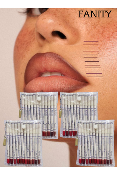 fanity 4 Pieces Lip Liner Pencil Set - 12 Pcs