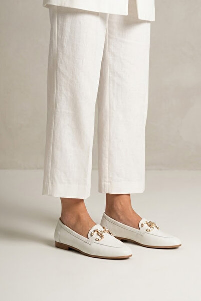Solly Essece B 01White Genuine Leather Women's Ballerinas