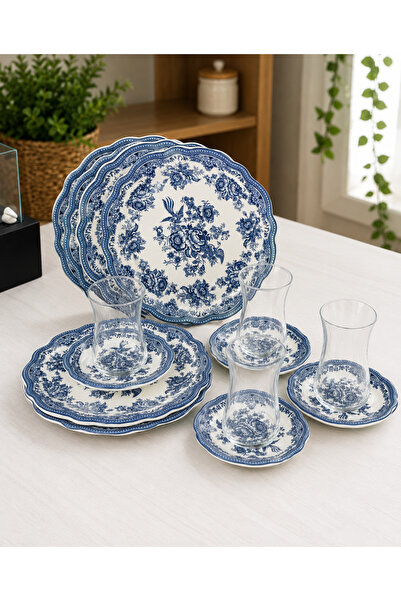 Yumuk Shop 18 Piece Luxury Vintage Colorful Tea Cake Set