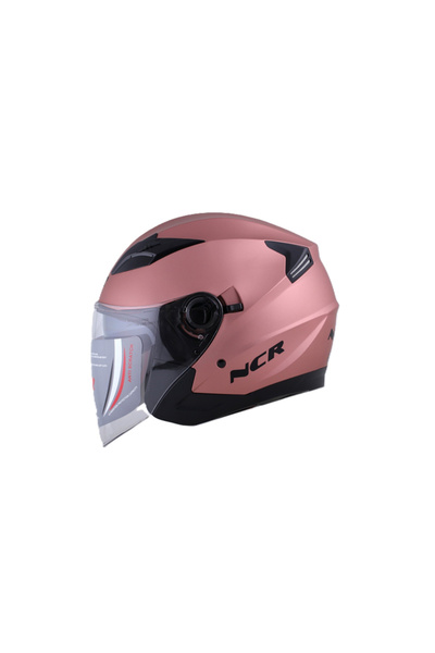 NCR 708 YARIM YAZLIK KASK ROSE GOLD GÜNEŞ VİZÖRLÜ (GÜL KURUSU)