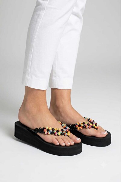 AlessaModa Shop Women's Flip Flops Special Design Handmade Colorful Floral Pl...