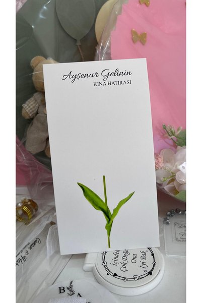 arl etiket tasarım dijital baskı merkezi Kına Hatırası Tarihsiz Lotus Toka Ka...
