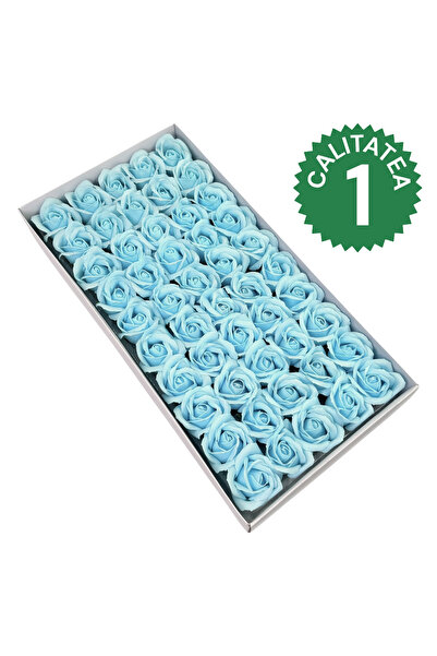 AFO Top Bottom Set of 50 Scented Soap Roses Quality I Turquoise