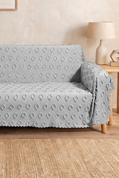 Zühre Home Arm Covering Sofa Cover |   Self-Embossed Geometric Patterned |   ...