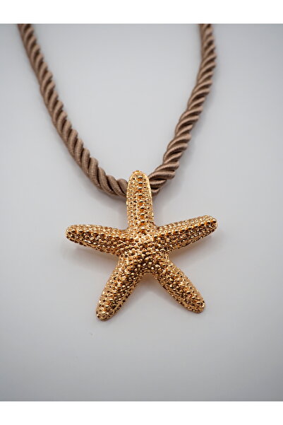Stelle Jewelry قلادة نسائية ذهبية على شكل نجم البحر مع حبل، قلادة صيفية عصرية