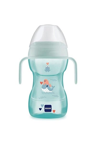 MAM Sticlă din polipropilenă, anti-scurgere, cu cioc și mânere, 270 ml Fun to...