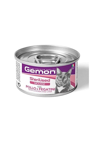 Gemon Sterilised Cat Mousse Chicken Liver Κονσέρβα Γάτας με Κοτόπουλο & Συκώτ...
