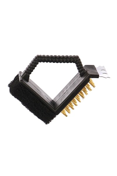 OEM Perie de curățat grătar 3-în-1, metal/plastic, neagră, 10 cm