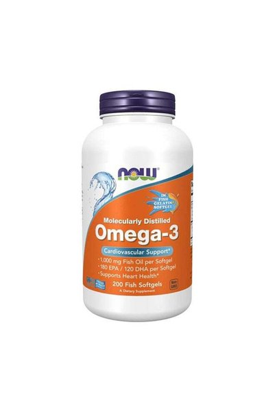 Now Foods Omega-3 1000mg, Molecularly Distilled 200 Softgels