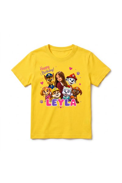 URBANTRENDSTORE Paw Patrol Karakteriyle Kişiye Özel Çocuk Doğum Günü Tişörtü ...