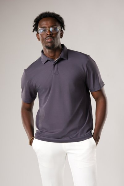 FBI Regular Fit Lycra Polo Neck T-Shirt with Hidden Buttons