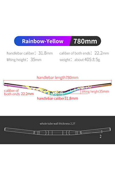 tur bike Sarı Lunje Rainbow 780 Mm Gidon