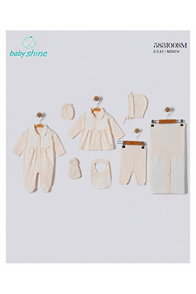 Baby shine Turkish 100% Cotton Baby Girl Newborn Set-8 Pieces-3100
