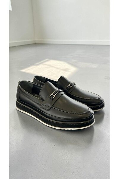 eforia 2625 Black Genuine Leather Full Orthopedic Casual Daily Men's Shoes