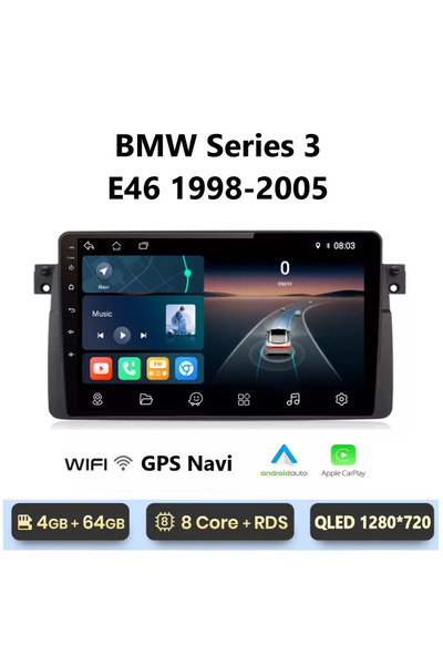 OEMN BMW E46 (1998-2005) Android Multimedia 4-64GB OctaCore-CarPlay-AndroidAu...
