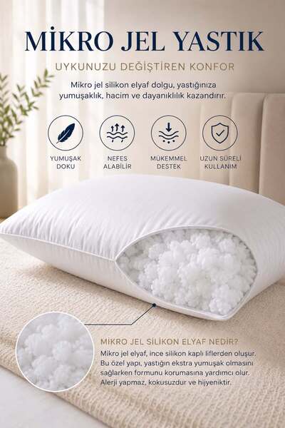conzaliza Mikro Jel Silikon Yastık 2 Ader