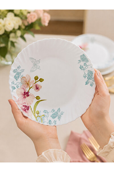 OEM Set 6 Farfurii Desert cu Model Floral – 19 cm, OPAL Elegant pentru Servir...