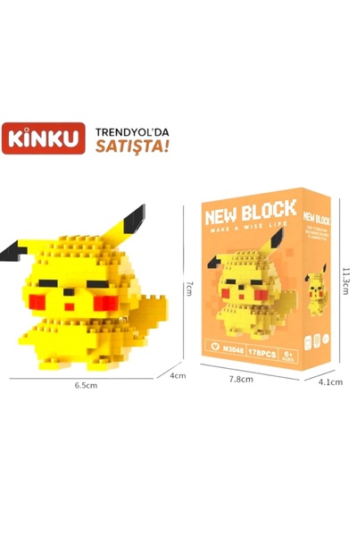 KİNKU New block Pokemn block puzzle-Yapboz-3D Zeka geliştiren- Mini Sevimli F...