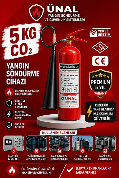 ünalgrup 5 kg Araç Yangın Tüpü KKT ABC Oto Muayene Yangın Söndürücü Ev Ofis