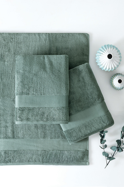 Yataş Essentials Combed Cotton Bath Towel - Dark Green (90X150 cm)