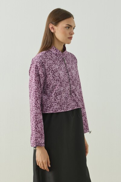 QANU Pattern Tesettür Mayo Tunik Mürdüm