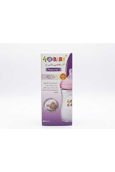 4U Baby Bebe Natural 260ml Natural Baby Feeding Bottle 6m+