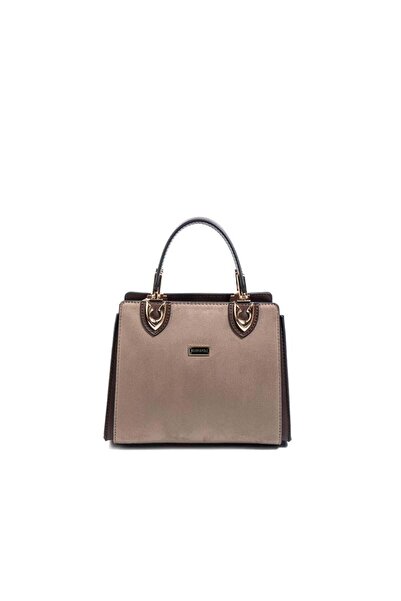 Silver Polo Mink - Brown Suede Women's Handbag Sp1133