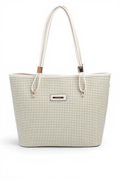 Silver Polo Green - Bone Plaid Line Square Women's Shoulder Bag Sp1282