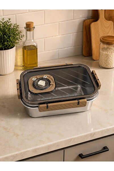 Qerhome Vacuum Steel Storage Container with Leak-Proof Locking Lid - Date-Adj...