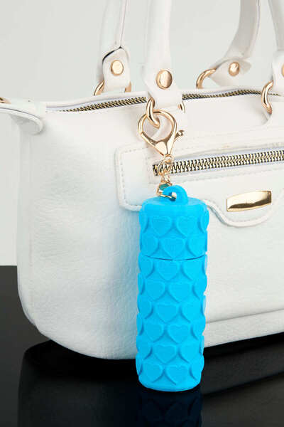 Vivaq Heart Pattern Baby Blue Lipstick Lip Gloss Case 3D Printing Charm Bag A...