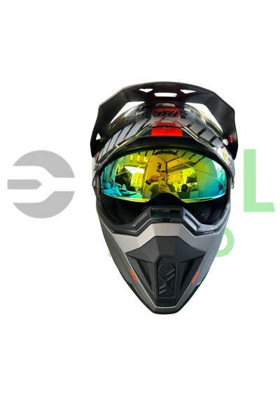 MTS PROHELMET CROSS VİZOR + GÜNEŞ VİZORLÜ KASK