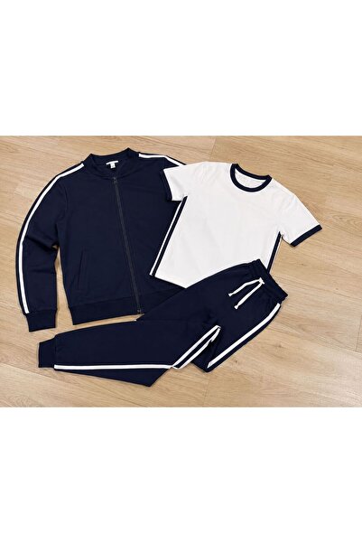 SADEN School Sportswear Set 3 Pieces T-Shirt = Zippered Jacket = Pants