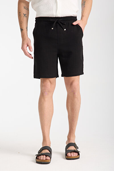 KAPHONE Erkek Dar Kesim Slim Fit Yazlık Müslin Şort