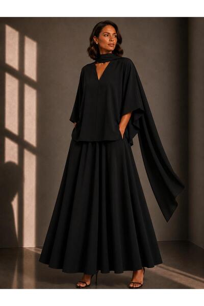 ALYEL NAKER Regular Kimono Sleeve Blouse & Midi Full Circle Skirt Top & Botto...