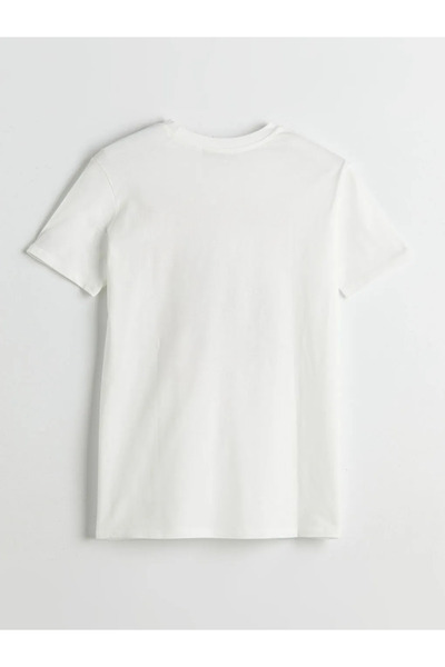 LC Waikiki White Santorini Printed 100% Cotton Women's T-Shirt